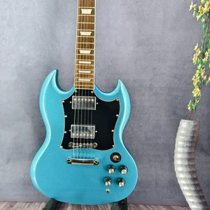 SG Blue Solid-Body E-Gitarre schwarz Griffbrett 2H Tonabnehmer Palisander Korpus - Bild 1 von 15