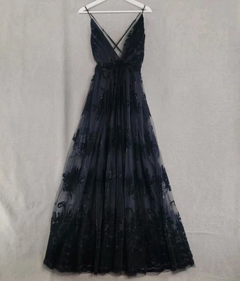 Love Culture 连衣裙女式大号全新黑色天鹅绒倦怠 Maxi Whimsigoth Fairy — 第 1/4 张图片