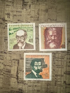 Czechoslovakia, 1972 Portraits, Scott 1819-24 (3 Out Of 6 Stamps) - Picture 1 of 2