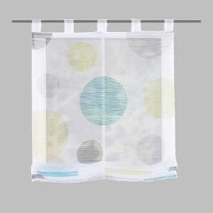 Borden Kreise Raffrollo Rollo Raffgardine transparent Voile bedruckt Schlaufen a - Bild 1 von 3