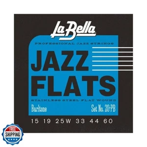 La Bella 20P-B Electric Jazz Flats Baritone Stainless Steel Flat Wound String - Foto 1 di 2