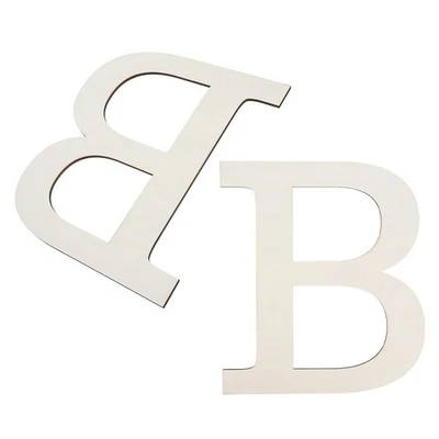  2 pezzi Grande lettera di legno per progetti fai -da -te lettere vuote Big - Immagine 1 di 4