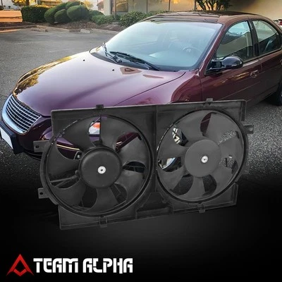 Fits 1995-2000 Chrysler Cirrus/Dodge Stratus Radiator Fan Assembly Factory Style - Image 1 of 4