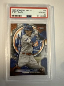 2023 Bowman’s Best #68 Brett Baty RC PSA 10 Rookie Mets POP 6 - Picture 1 of 5