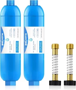 Filtro de agua en línea para RV con protector de manguera flexible, dedicado para RV azul 2 - Imagen 1 de 7