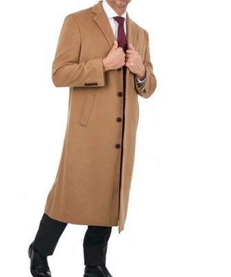 Jos A Bank Men’s 100% Cashmere Brown Topcoat Overcoat Sz 46R - Image 1 of 4