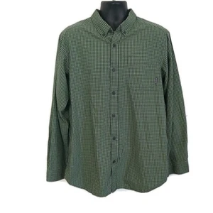 Columbia Mens sz L Casual Button Up Shirt Green Plaid Outdoor Hiking - Picture 1 of 8