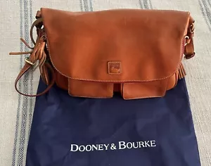Dooney & Bourke Chestnut Brown Leather Shoulder Crossbody Bag Purse NWOT - Picture 1 of 12