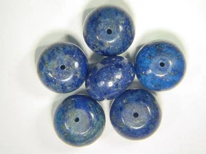 BUTW (6) Natural AAA Afghanistan Lapis Lazuli 10 x 14mm Rondelle Beads 0473E - Foto 1 di 4