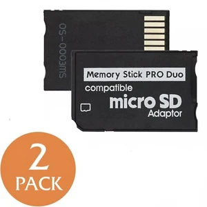 2X Sony and PSP Series Micro SD SDHC TF to Memory Stick MS Pro Duo PSP Adapter - Picture 1 of 5