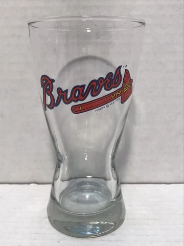 Vintage 1993 Atlanta Braves Pilsner Beer / Beverage Glass MLB Hunter Cover