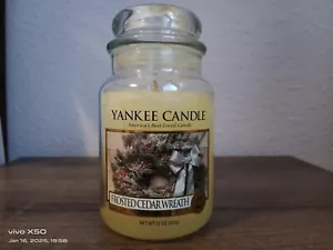 Yankee Candle 623g großes Glas Neu. USA Selten Frosted Cedar Wreath - Bild 1 von 4
