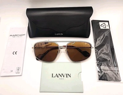 Lanvin LNV128S 733 Gold/Brown Lens 58/18/140 Unisex Sunglasses $375 - NEW/RARE - Image 1 of 4