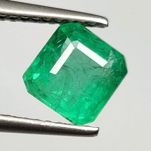 1.42 CT - Natural Zambian Emerald Good Luster Green Gem Square Cut - 7381 - Picture 1 of 2