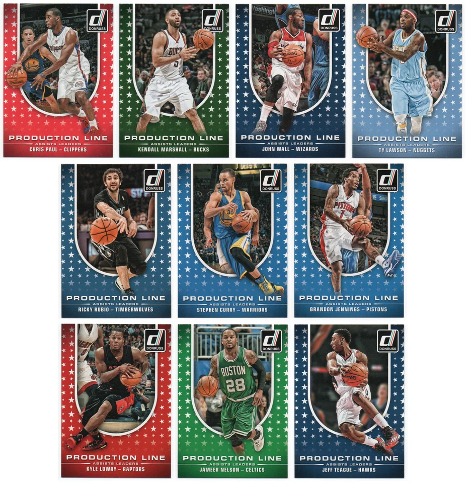 Juego completo de 10 cartas Donruss Production Line 2014-15 Stephen Curry + Foto 1 de 1
