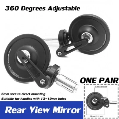 Rear View Bar End Mirror Adjustable For Honda RUCKUS 50 METROPOLITAN Aluminum - Image 1 of 4
