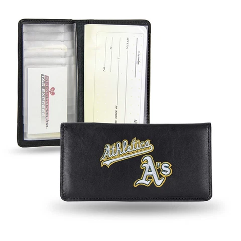 Oakland Athletics MLB Embroidered Team Logo Leather Checkbook Wallet by RICO Cover