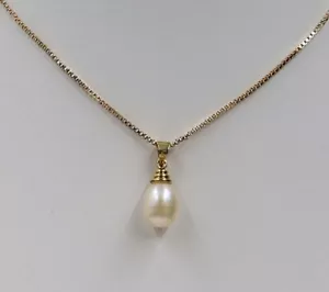 Classic Natural White Pink luster 8-9mm pearl necklace - Bild 1 von 2
