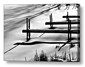 Dockside ~ 18x12 Ready to Hang CANVAS WRAP PRINT ~ Landscape ~ LARGE WALL ART - Picture 1 of 4