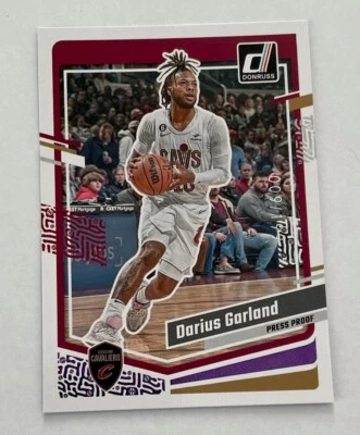 Darius Garland 2023-24 Panini Donruss PURPLE PRESS PROOF /199 Cavaliers #39 - Image 1 of 3