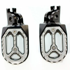 CNC BLACK Stainless Footpeg Foot Pegs Rest Pedal FX208 CRF250 MX MOTORCYCLE BIKE - Picture 1 of 7