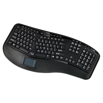 Adesso WKB-4500UB 2.4 RF Wireless Ergo 104 Keyboard Glidepoint TouchPad PalmRest - Image 1 of 4