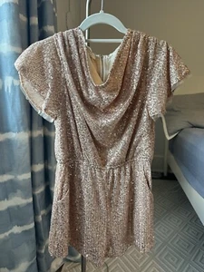 Hannah Banana Rose Gold Romper Worn Once - Picture 1 of 1