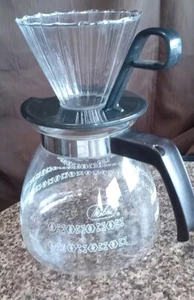 Vintage Melitta Glass Stovetop Coffee Pot 4-/6-Cup w/Replacement Pour-over Top - Picture 1 of 9