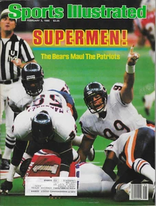 Sports Illustrated Feb 3, 1986 Richard Dent Chicago Bears Supermen Patriots - Picture 1 of 2