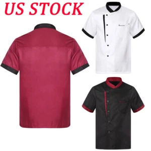 Mens Jacket Women Uniform Buttons Workear Cook Chef Shirt Kitchen Clothes Top - Picture 1 of 31
