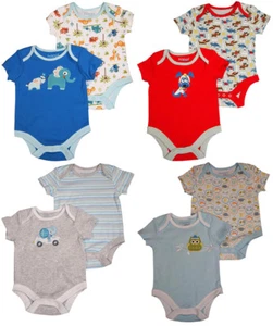 Happi by Dena Baby Boys Newborn One Piece Short Sleeve Bodysuit 2 Piece Set - Picture 1 of 9