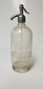 Vintage Seltzer Flasche Crown Soda Works  - Bild 1 von 9