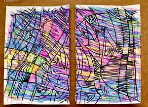 Original Abstract Sketch Graffiti Modern Art Expressionist Streetsyle Drawing - Picture 1 of 3