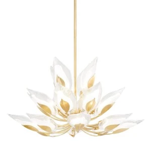 Hudson Valley Blossom 20 Light Chandelier-Gold Leaf Finish - Clear Glass/4840-GL - Picture 1 of 2