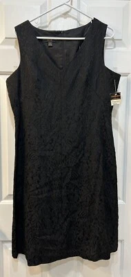 Nuevo con etiquetas Vestido Vaina Negro Texturizado Donna Ricco Talla 12 Gótico Bruja Vamp Cachicho Foto 1 de 4