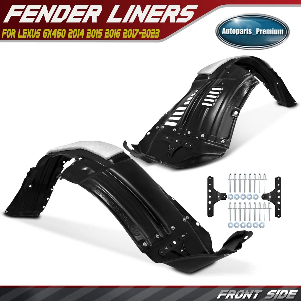 2 piezas forros de guardabarros interiores delanteros con espuma aislante para Lexus GX460 2014-2023 Foto 1 de 4