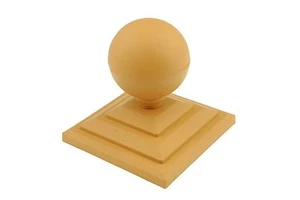 Linic 6 x Harvest Gold Brown Round Fence Top Finial + 4" Fence Post Cap GT0034 - Picture 1 of 2