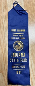1941 Vintage Indiana State Fair Blue Ribbon Horse Show Shetland Ponies - Picture 1 of 2