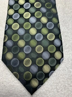 ALFANI 男式领带黑色灰色和金色 3.75 X 59 — 第 1/4 张图片