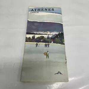 Folleto Mundial Viajes Original DE COLECCIÓN Atenas Grecia Mapa Guía Turismo Retro - Imagen 1 de 6