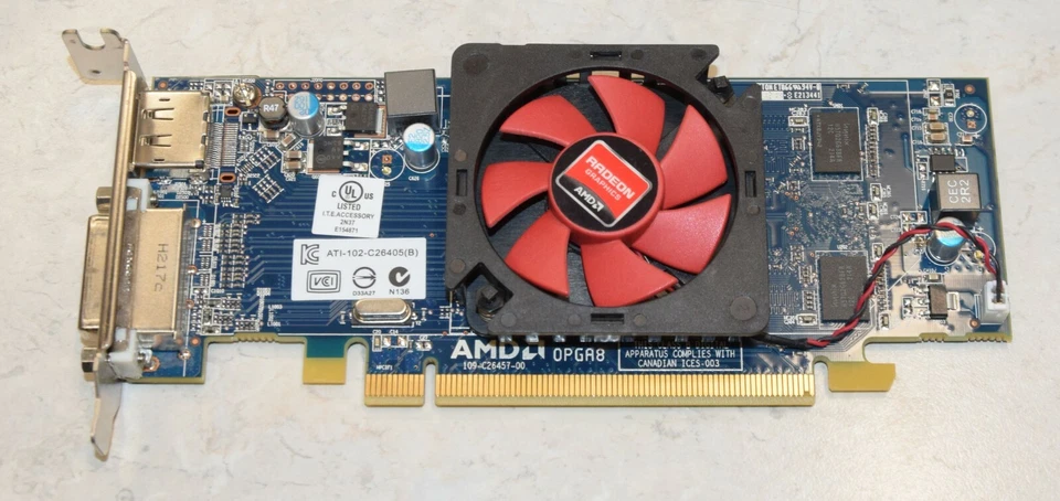 Dell AMD Radeon HD 6450 M0KV6 1GB PCI Express x16 Low Profile Video Card DVI DP - Image 1 of 1