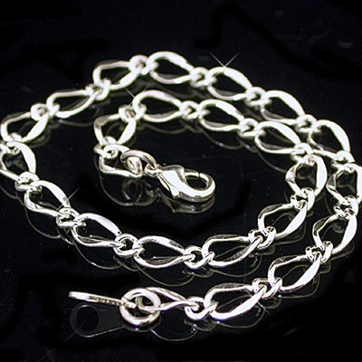 Damas 5mm FANCY OPEN CURB Link PLATEADO EP Cadena Pie Tobillera ~ 13" ~ NUEVO Foto 1 de 4