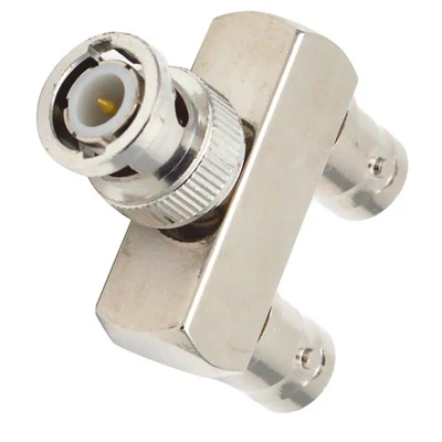 New 3 Way Y Type RF Adapter Connector BNC Male to Dual BNC Female Splitter - Image 1 of 4
