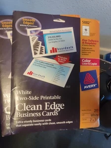 NEW Avery 5882 Label Clean Edge Business Cards, White, 2 sided, 2" x 3.5", 400pk - Picture 1 of 6
