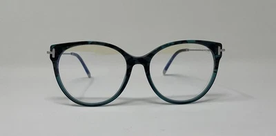Gafas Tom Ford TF5770-B verde azulado, BlueBlock, redondas.  Estuche genérico talla 54-17 Foto 1 de 3