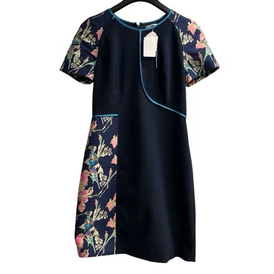 Vestido Jason Wu Para Mujer 6 Azul Marino Floral Vaina Hasta la Rodilla Oficina Clásico Carrera Foto 1 de 4