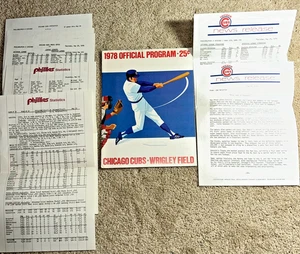 May 25 1978 CHICAGO CUBS Scorecard / PRESS & MEDIA Info vs PHILADELPHIA PHILLIES - Picture 1 of 11