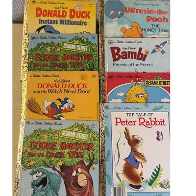 8 VTG 70s Little Golden Book Disney Pooh Cookie Monster Peter Rabbit Donald Duck - image 1 of 4