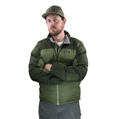 Patagonia Fitz Roy Down Puffer Jacket Men M Green Insulated Hi Loft Quilted Coat - Image 1 of 4