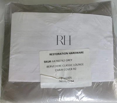 Restoration Hardware Belvedere Outdoor Lounge/Swvl Chair Cover Grey New W/O Tag - Image 1 of 3